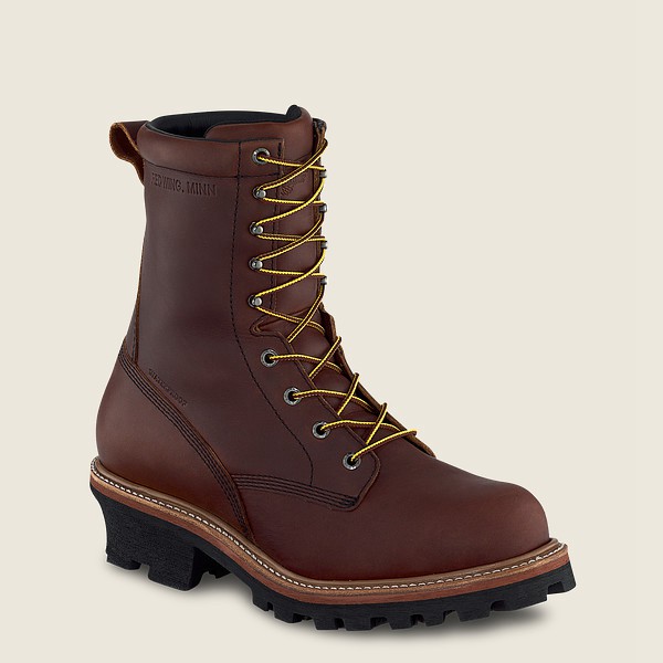 Work Støvler Herre - Red Wing Loggermax - 9-Inch Waterproof Soft Toe Logger - Brune - WGDSNY-907